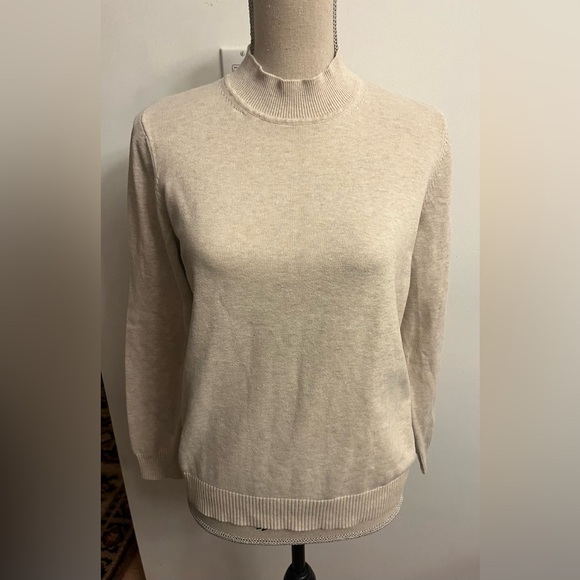 Northern Reflections Women’s Mock turtleneck Oatmeal Beige Medium Petite - Picture 1 of 7